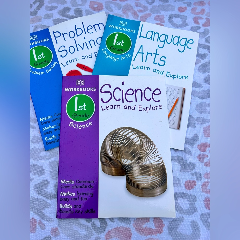 DK Workbooks 1st Grade three Books Set Problem Solving , Language Arts, Science